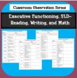 Classroom Observation Forms-Executive Functioning, SLD-Rea