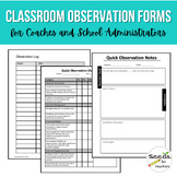 Classroom Observation Forms for Instructional Coaches and 