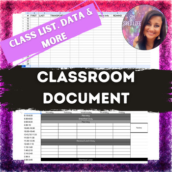 Preview of Classroom Organization Document