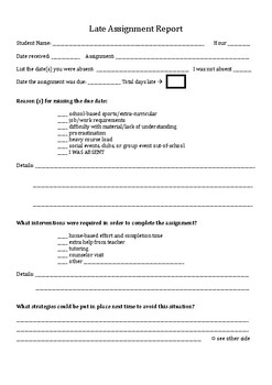 late assignment policy high school