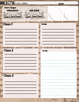 Preview of Classroom Organization Teacher and Student Planners and Notes Sheets