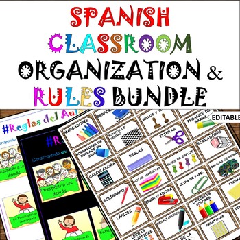 Preview of Classroom Organization and Rules Bundle in Spanish/Back to School/Worksheets