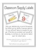 Classroom Organization/Supply labels