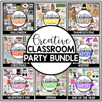 Preview of Classroom Party Bundle Holiday Activities and Stations