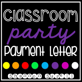 Preview of Classroom Party Payment Letter - English and Spanish!