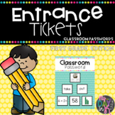 Entrance Ticket and Classroom Password Set: First Grade Edition