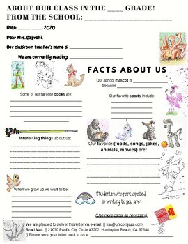 Preview of Classroom Pen Pal - Writing exercises for students with a children's book author