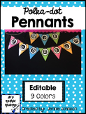 Classroom Pennants- Bright Polka Dot