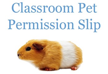 Preview of Classroom Pet Permission Slip