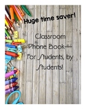 Classroom Phone Book with Parent Note
