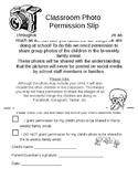 Classroom Photo Permission Slip