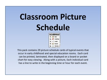 Preview of Classroom Picture Schedule Cards