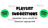 Classroom Playlist Song Suggestions