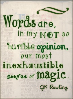 Preview of Classroom Poster - JK Rowling Words are Magic