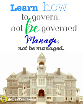 Preview of Classroom Poster: Learn How to Govern, Not Be Governed