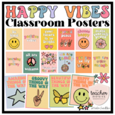 Classroom Poster Set | RETRO HAPPY VIBES Classroom Decor