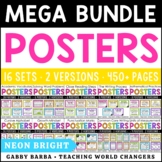Classroom Poster Sets Bundle | Neon Bright