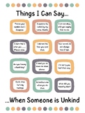 Classroom Poster: What Can I Say When Someone Says Somethi
