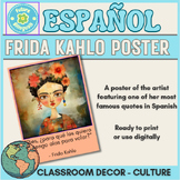 Classroom Poster of Frida Kahlo + Bonus Gift