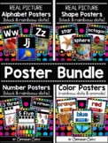 Classroom Posters BUNDLE {Black}: Alphabet, 2D&3D Shapes, 