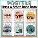 Classroom Posters Black & White Boho Dots Classroom Decor