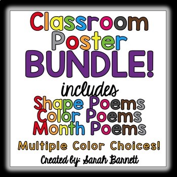 Preview of Classroom Posters Bundled! Includes Color, Shape, and Month!