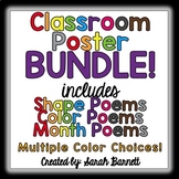 Classroom Posters Bundled! Includes Color, Shape, and Month!