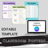 Classroom Posters - Editable Template - Bell Schedule - Cl