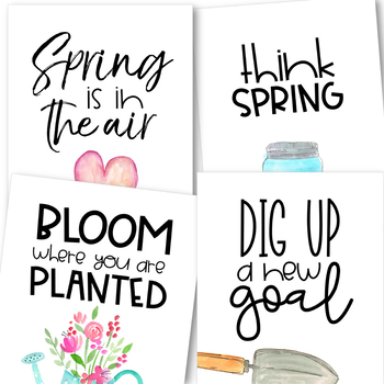 Classroom Posters Fun Spring Inspirational Quotes Watercolor