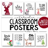 Classroom Posters - Fun Winter & Christmas Quotes (Watercolor)