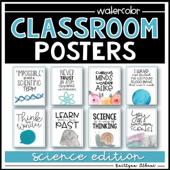 Preview of Classroom Posters - Inspirational Quotes - SCIENCE Edition (Watercolor)