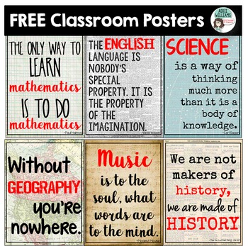Preview of Classroom Posters - Math, Science, English, Geography & More