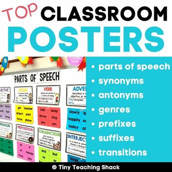 Preview of Classroom Posters - Parts of Speech, Synonyms, Antonyms, Prefixes, Genres, etc.