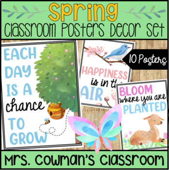 Preview of Classroom Posters: Spring Decor