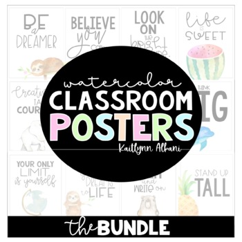 Preview of Classroom Posters - Watercolor BUNDLE | Inspirational Quotes