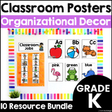 Kindergarten Classroom Posters & Labels Organizational Sys