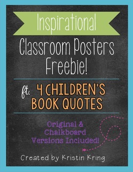 Preview of Classroom Posters with Children's Book Quotes FREEBIE