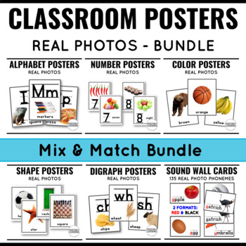 Preview of Classroom Posters Bundle with Real Photos