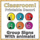 Classroom! Printable Decor: Group Banners with Animals!
