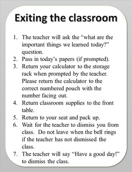 middle school classroom procedures