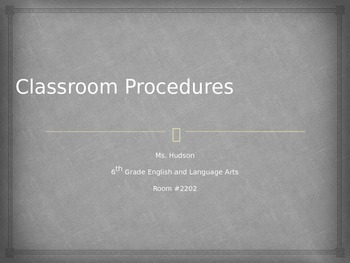 Preview of Classroom Procedures