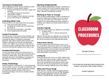 Preview of Classroom Procedures Brochure