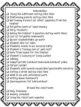 Classroom Procedures Checklist! by Rebecca Amberg | TPT