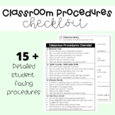 Classroom Procedures Checklist | FREEBIE