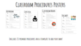 Classroom Procedures Posters EDITABLE