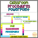 Classroom Procedures Editable PowerPoint Back to School Ex