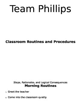 Preview of Classroom Procedures Manual (PBIS)