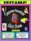 Classroom Procedures Quiz Show Game- Editable Power Point Game