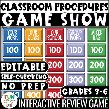 Preview of Classroom Procedures & Routines Game: Back to School Activity | EDITABLE