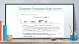 Classroom Procedures-Rules Activity